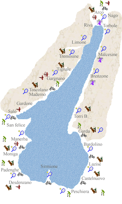 Karte Gardasee mit Landsport